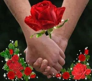 manos y rosas